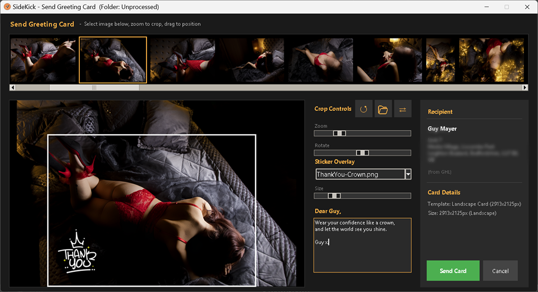 SideKick PS - Send Greeting Card via Cardly
